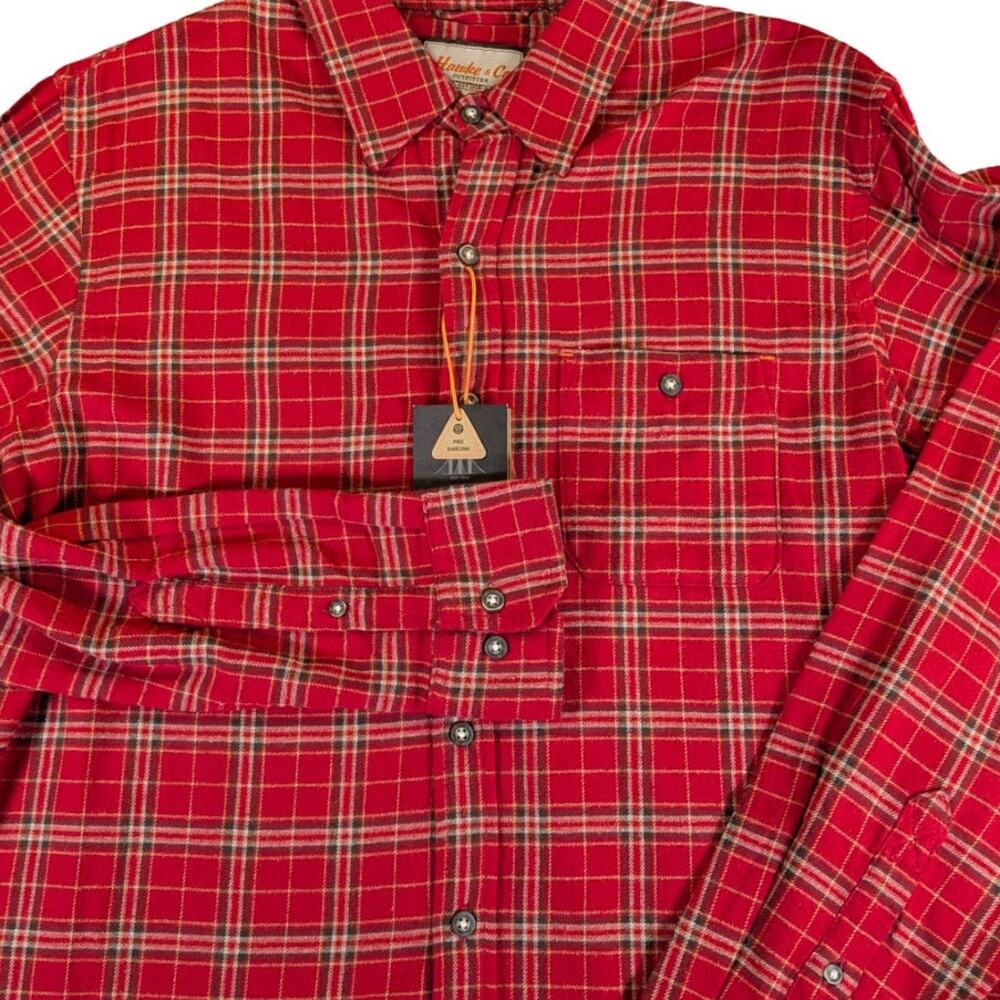 NWT Hawke & Co Red Plaid Flannel Shirt L